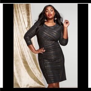 Lane Bryant NWT Black Metallic Sheath Dress